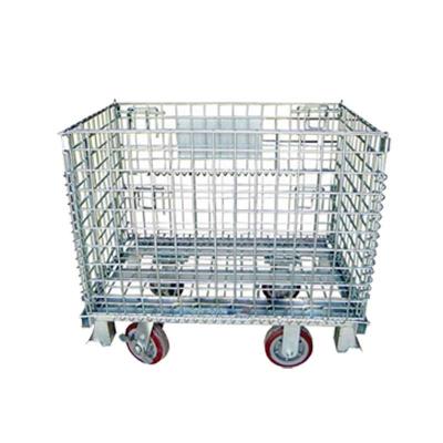 China Warehouse storage high capacity metal storage cage wholesale stackable cages custom wire container for warehouse storage for sale