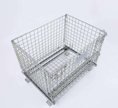 China Industrial Heavy Duty Warehouse Storage Collapsible Stacking Wire Mesh Metal Container for sale