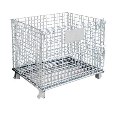 China Hot Large Size Strong Foldable Storage Cage Strong Collapsible Cage Custom Cheap Selling Wire Storage Warehouse Loading Wire Container for sale