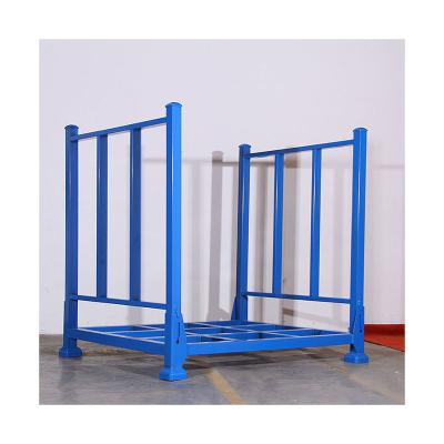 China Custom Strong Steel Portable Stackable Metal Storage Capacity Corrosion Protection Foldable Stacking Rack for sale