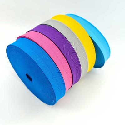 China Fast Delivery Elastic Fold Over Elastic Colorful Elastic Fancy Web Belt Web Band For Shoes for sale