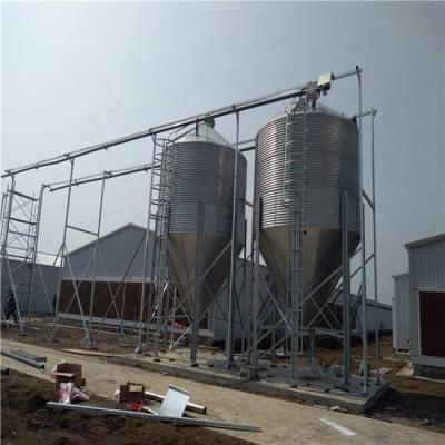 China Breeds China Poultry Silo Galvanized Sheet Material Bottom Hopper Feed Silo for sale