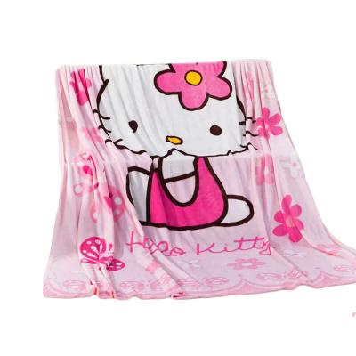 China Cheap Printing 100% Polyester Cartoon Kids Throw Fluffy Blanket Anti-Static for sale