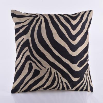 China Other Black and White Zebra Stripes Pattern Cousin Cover Fashion Pillow Case For Sofa Pillow Cover Polyester for sale