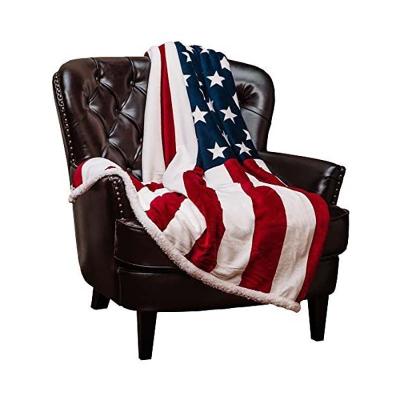 China PORTABLE Micro Plush Fleece American Flag Pattern Printing Sherpa Flannel Blanket for sale