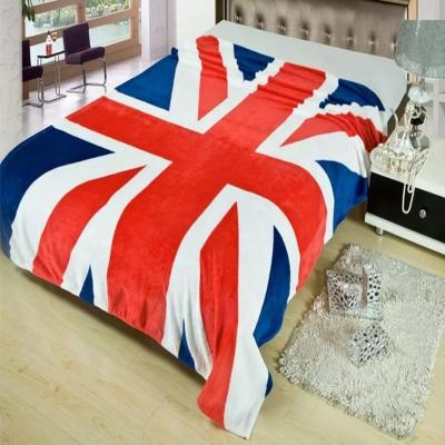 China Anti-Static Soft Plush Ultra Comfortable Warm England Flag Canada Flag Throw Blanket for sale