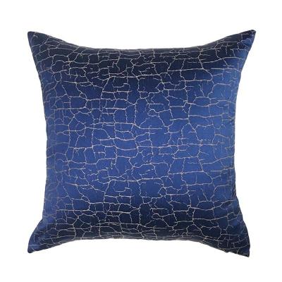 China Simple Blue Jacquard Decor Marble Print Cushion Cover for sale