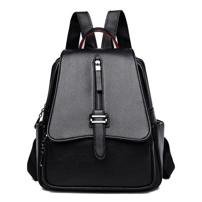 China Other High Quality PU Leather Ladies Backpack Multi-pocket Backpack Shoulder Bag For Women for sale