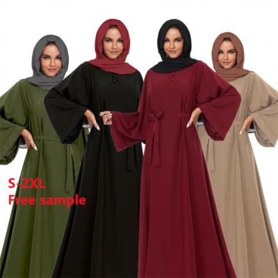 China Modest Muslimah Accessories Muslimah Styling Crinkle Scarf Dubai Satin Islamic Abaya Dress Muslim Woman Hijab Clothing Dress Women Muslims for sale