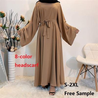 China Modest Muslimah Styling Wholesale Long Sheath Modest Clothing Dubai Kaftan Abaya Islamic Women Muslim Dress Scarf Hijab for sale