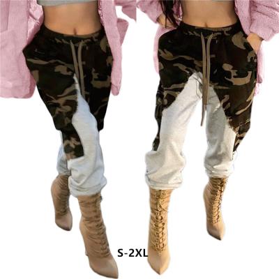 China Viable 2021 Winter Autumn Custom Made Plus Size Camouflage Patchwork Women's Stretch Army Camouflage Women's Casual Pants for sale