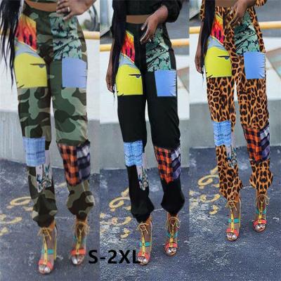 China 2021 Custom Winter Autumn Viable Casual Women's Plus Size Camouflage Stretch Patchwork Army Camouflage Women Pants for sale