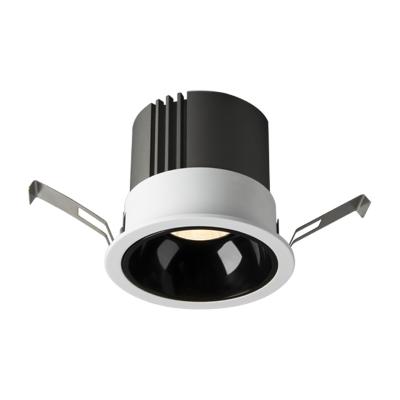 China Modern Anti-glare IP20 UGR 19 Recessed 6W COB LED Downlight Black Recessed LED for sale