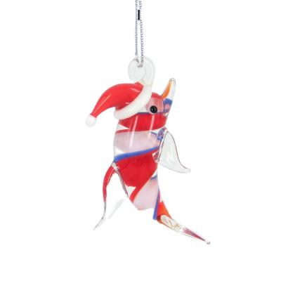 China Handmade Hot Sale Glass Christmas Animals Ornament Glass Christmas Tree Hanging for sale