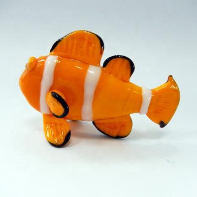 China Europe miniature murano glass hand blown clown fish figurines for sale