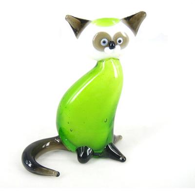 China China Home Decoration Pieces Small Murano Glass Cat Figurines for sale