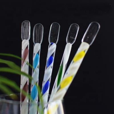 China Sustainable Coffee Drink Stirrers Stir Cocktail Drinks Vintage Hand Blown Glass Cocktail Sticks For Party for sale