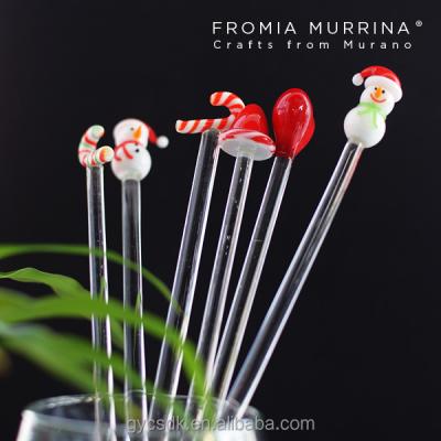 China Disposable Cocktail Sticks Bar Tools Type Drink Glass Stirrer With Murano Crafts for sale