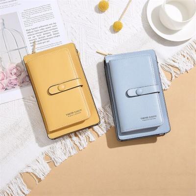 China High Protective Fashion Leather Phone Purse Women Card Wallets Cross - Body Strap Holders Zipper Pockets Bag for sale