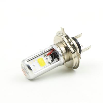 China New Aluminum Alloy DC 12/80V CYT COB 2led 10W H4 BA20D LED Headlight Bulb For Motorcycle for sale