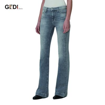 China High Waist Flare Bell Bottom Breathable High Quality Jeans For Women for sale