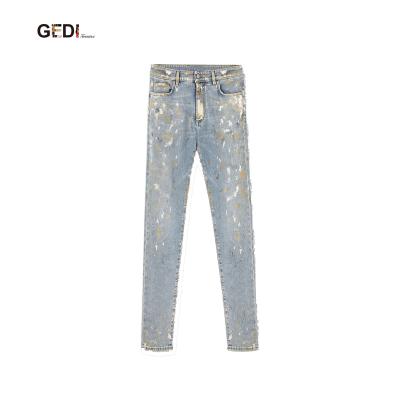 China New Fashion Waterproof Jeans Distressed Slim Fit Ripped Pants Comfy Stretch Skinny Jeans for sale