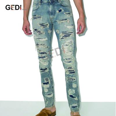 China Hot Selling Windproof Skinny Mens Jeans Para hombre Mens Loose Damaged Jeans for sale