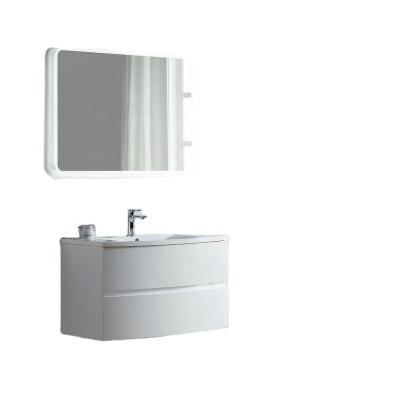 China Eco - Friendly Curved White Glossy Bathroom Furniture for sale