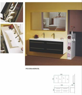 China Modern new style black MDF bathroom cabinet funiture vanity for sale