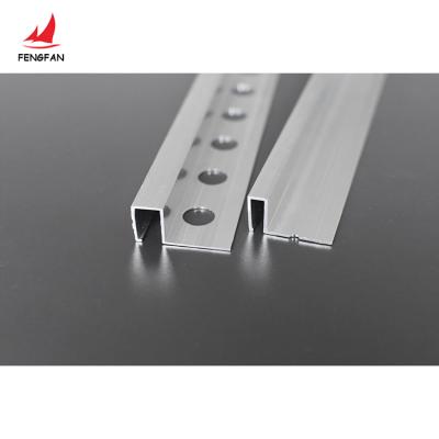 China Various Modern Transition Aluminum Profile Square Accessories Tile Sliver Matt Edge Tiling Trim Supplier for sale