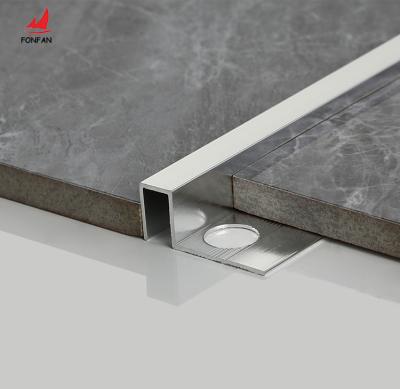 China Modern Aluminum Square Tile Trim Edge Profile Custom Flooring Exterior Profile Strips for sale