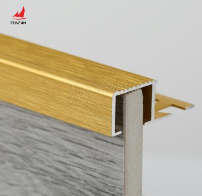 China Modern Aluminum Edge Profile Custom Staircase Stair Nosing Square Tile Trims for sale