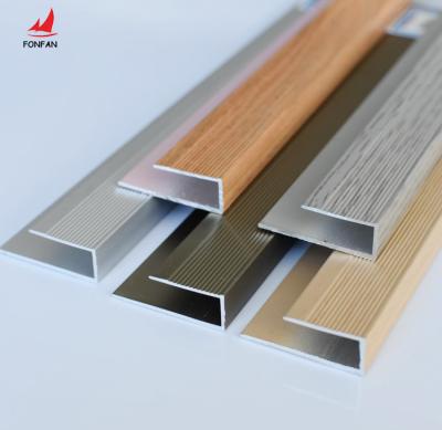 China Modern Aluminum For Flooring 8mm Metal Cladding Strips Ceramic Floor Edge Trim for sale