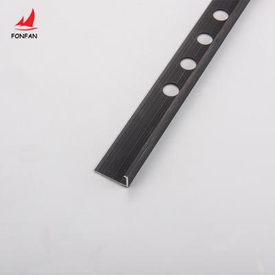 China Modern Flooring Accessories Aluminum Strip L Shape Metal Profile L Shape Brushed Tile Corners Edge Trim for sale