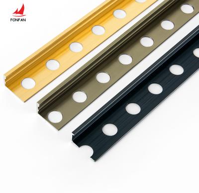 China Modern Aluminum Trim L Shape Round Hole Ledge Ceramic Metal Floor Tile Trim Strips Factory Price for sale