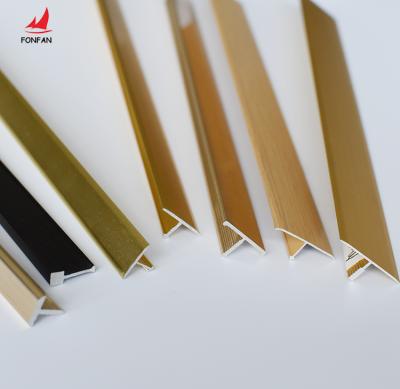 China Modern T Shape Decorative Transition Metal Tile Trim Aluminum Edge Strip for sale