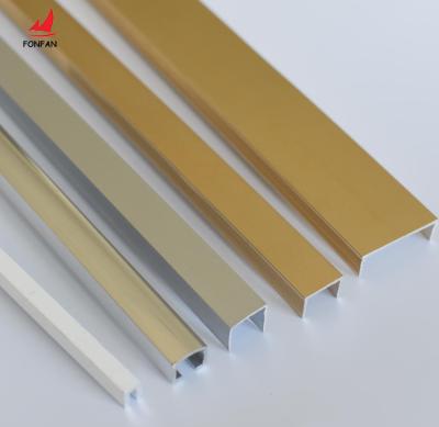 China Modern Wholesale Aluminum U Shaped Transition Strips Wall Decoration Floor Accessories Tile Trim for sale