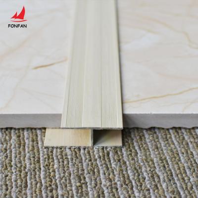 China Modern Wholesaler White Oak H Channel Tile Trim Same 12 Mm Height Transition Profile Covering Strips Aluminum Flooring Accessories for sale