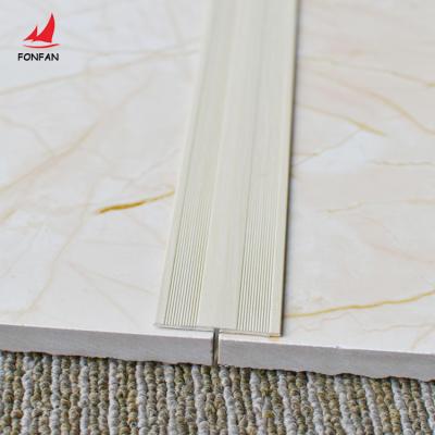 China Modern White Oak H Channel Tile Trim Same 12 mm Height Transition Profile Covering Strips Aluminum Flooring Accessories for sale