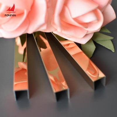 China Modern Decorative Stainless Steel Wall Trims Gold Tile Metal Strips Wall Decoration for sale