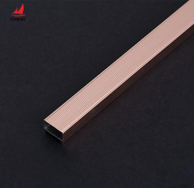 China Champagne Red Modern Aluminum Wall Profile Metal Transition Trim Tile Good Quality Decorative Strip for sale