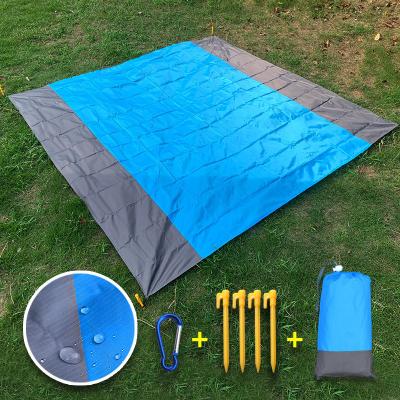 China 210T Polyester Water Repellent Check Fabric Outdoor Camping Mat Pocket Fold Lawn Beach Picnic Waterproof Moisture Resistant RUGS for sale