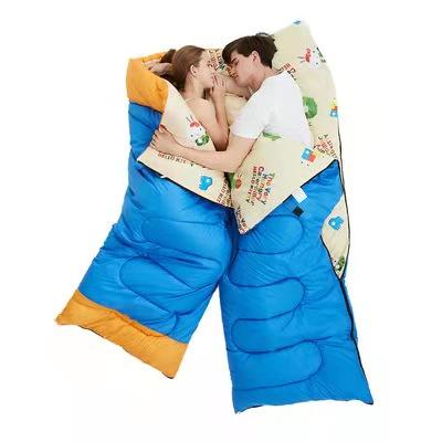 China Three qiu season outdoor sleeping bag blow double couple bags adult outdoor camping adult thickening thickening warm for sale