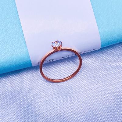 China Diamond Ring Titanium Steel Jewelry Temperament CLASSIC Index Female Ring Jewelry Wholesales for sale