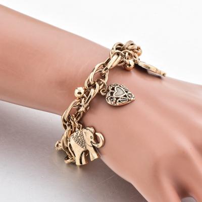 China European and American elephant bracelet retro fashion jewelry clavicle chain heart creative CLASSIC bracelet for sale