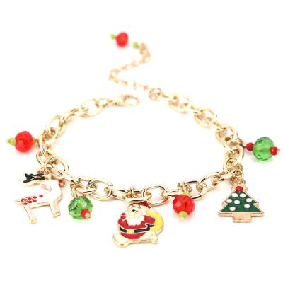 China 2020 New Santa Claus Bracelet Alloy Drip Bracelet Xmas Tree Elk CLASSIC Christmas Gift Jewelry for sale