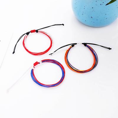 China FASHIONABLE Hot Selling Creative Wax Single Thread Bracelet Hand - Woven Mixed Color Cord Bracelet Jewelry for sale