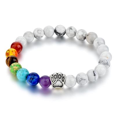 China Trendy trendy natural stone bracelet, 7 beads chakra stone bracelet, women bracelet for sale