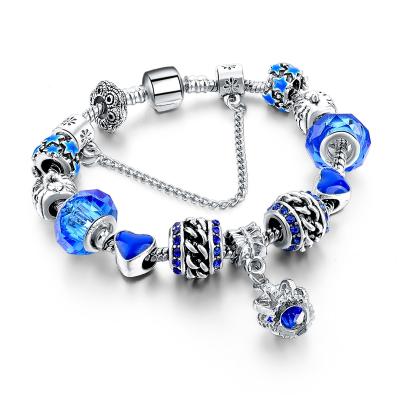 China CLASSIC Blue Crystal Bracelet Jewelry Womens Charm Bracelet Alloy Bracelet For Women for sale