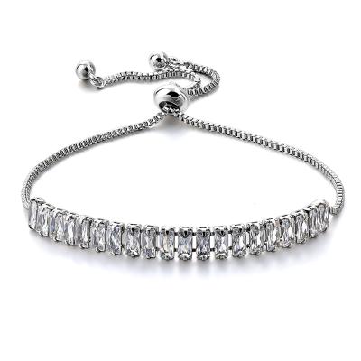 China Hot Selling Fashionable Crystal Bracelet For Women Shiny Adjustable Charm Slide Bracelet for sale